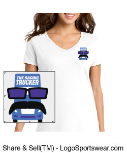 The Racing Trucker Ladies V-Neck Tee Design Zoom